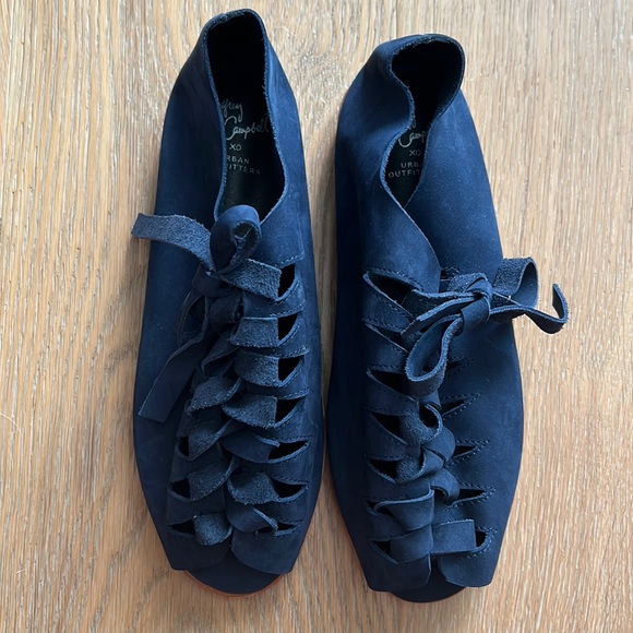 NEW JEFFERY CAMPBELL X Urban Outfitters Kelsey Boho Leather Sandals Flats 7 - Picture 2 of 11